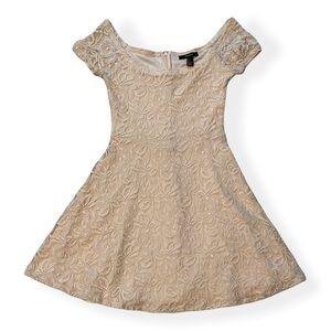 2/$20 Forever 21 Floral Lace Mini Dress (Cream)